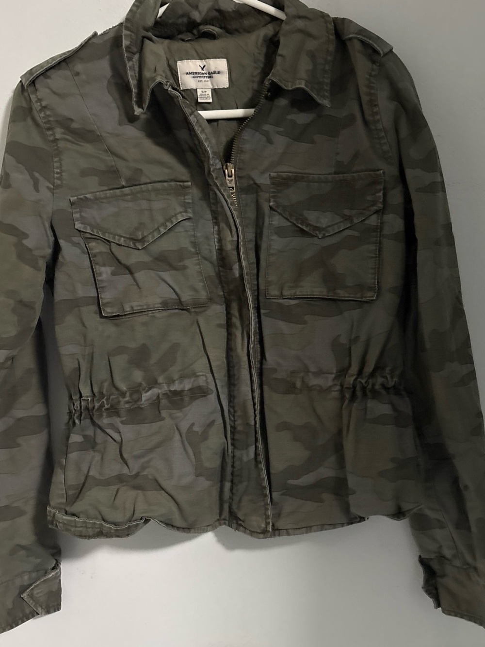American Eagle Outfitters Women's Camouflage Utility Jacket - Olive